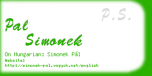 pal simonek business card